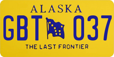 AK license plate GBT037