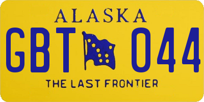 AK license plate GBT044