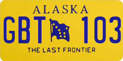 AK license plate GBT103