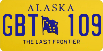 AK license plate GBT109