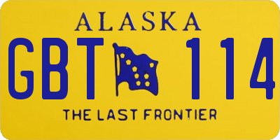 AK license plate GBT114