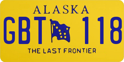 AK license plate GBT118