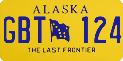 AK license plate GBT124