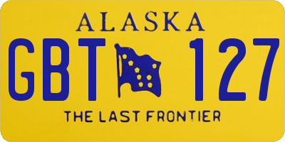 AK license plate GBT127