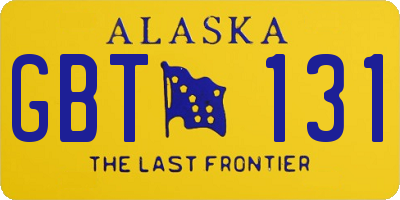AK license plate GBT131