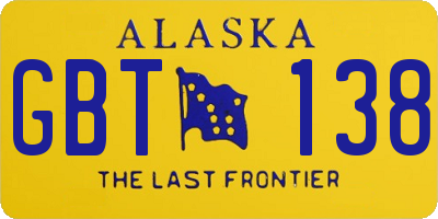 AK license plate GBT138