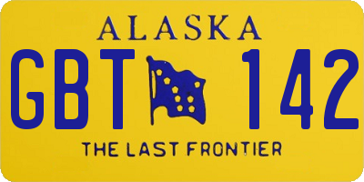 AK license plate GBT142
