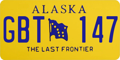 AK license plate GBT147