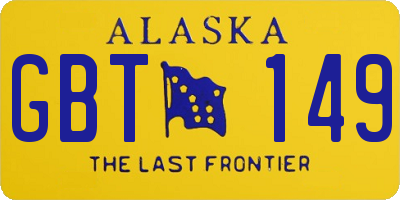 AK license plate GBT149