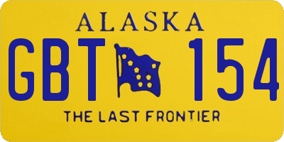 AK license plate GBT154