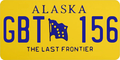 AK license plate GBT156