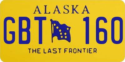 AK license plate GBT160