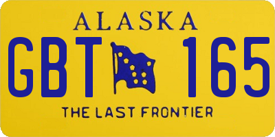 AK license plate GBT165