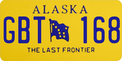 AK license plate GBT168