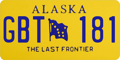 AK license plate GBT181