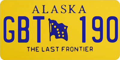 AK license plate GBT190