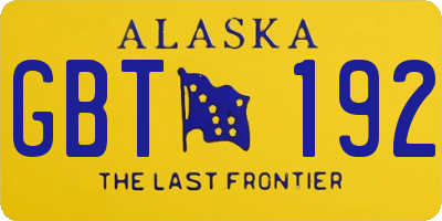 AK license plate GBT192