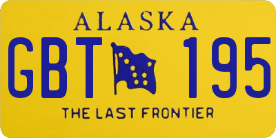 AK license plate GBT195
