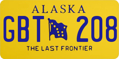 AK license plate GBT208
