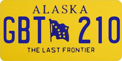 AK license plate GBT210
