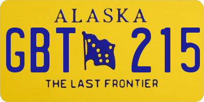 AK license plate GBT215