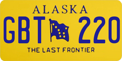 AK license plate GBT220