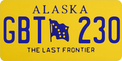AK license plate GBT230