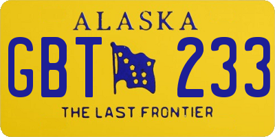 AK license plate GBT233