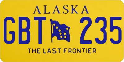 AK license plate GBT235