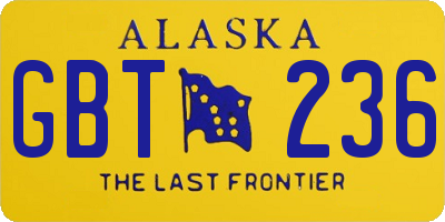 AK license plate GBT236