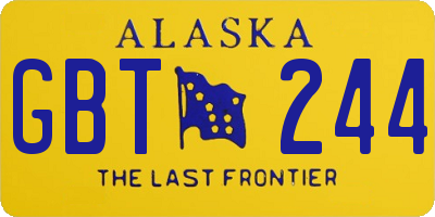 AK license plate GBT244