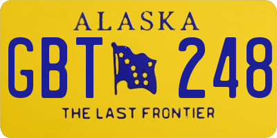AK license plate GBT248