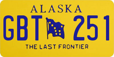 AK license plate GBT251