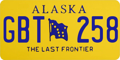 AK license plate GBT258