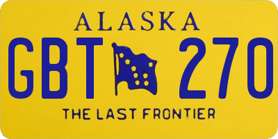 AK license plate GBT270