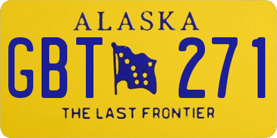AK license plate GBT271