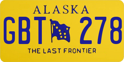 AK license plate GBT278
