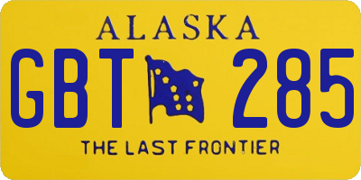 AK license plate GBT285