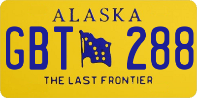 AK license plate GBT288