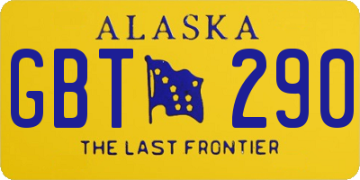 AK license plate GBT290