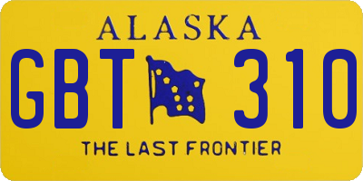 AK license plate GBT310