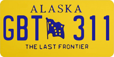 AK license plate GBT311
