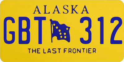 AK license plate GBT312