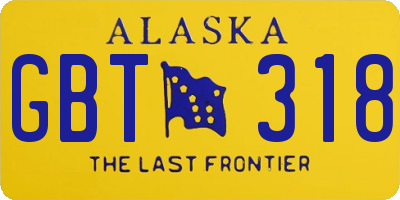 AK license plate GBT318