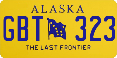 AK license plate GBT323