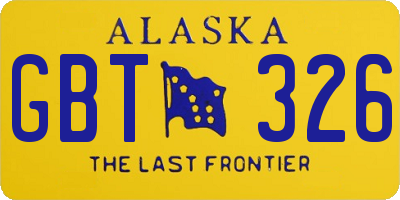 AK license plate GBT326