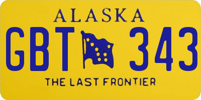 AK license plate GBT343
