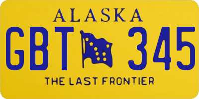 AK license plate GBT345