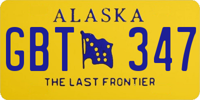 AK license plate GBT347