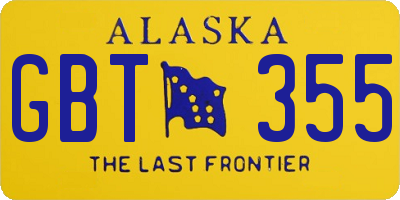 AK license plate GBT355